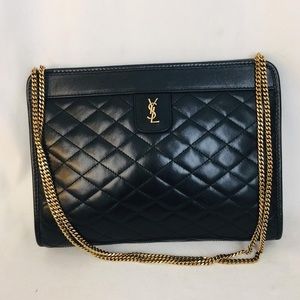 YSL Victoire quilted leather clutch
